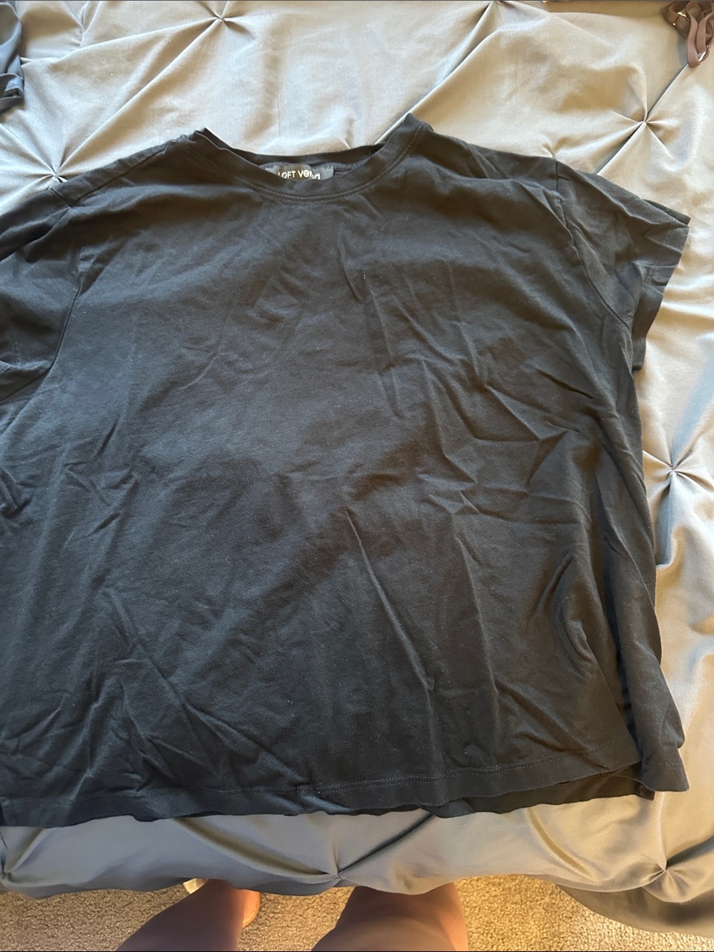 LOFT Black Short-Sleeve Crew Tee